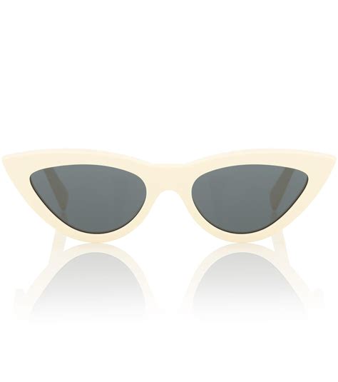 celine white cateye sunglasses|Celine 54mm cat eye sunglasses.